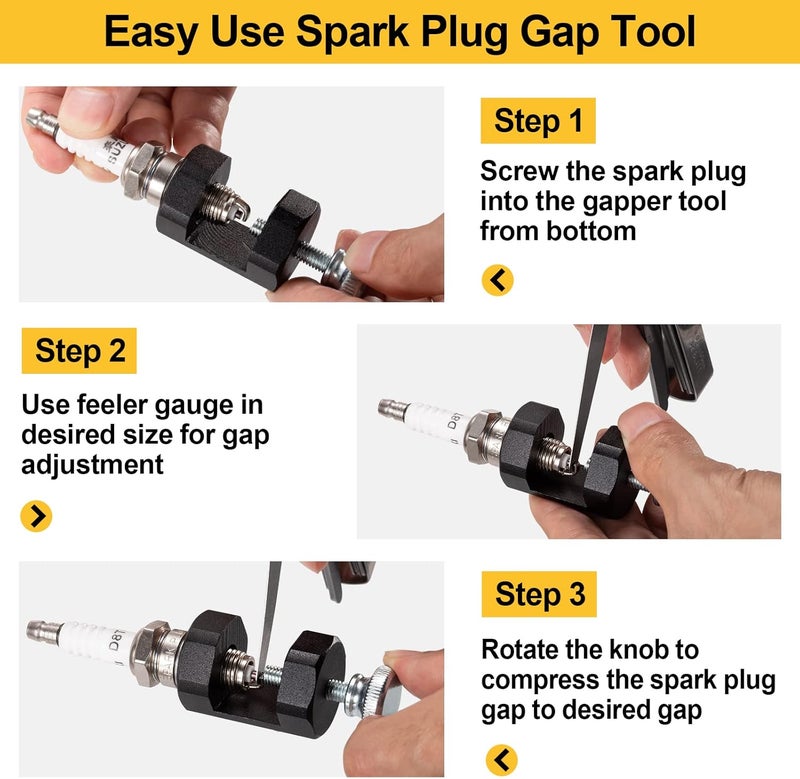 Toolwiz Spark Plug Gap Tool 2pcs, High Precise Gapping Tool Adjustment Kit for 12mm 14mm Thread Spark Plug - Image 4